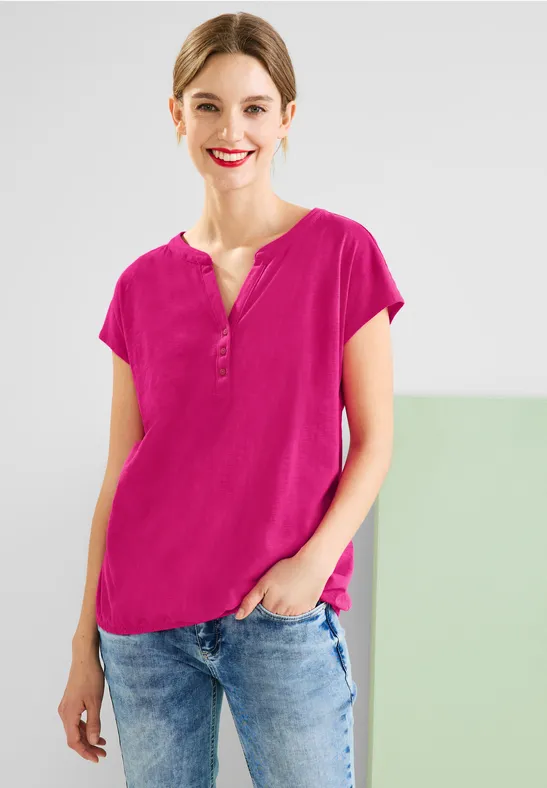 Street One T-Shirt mit Elastiksaum 