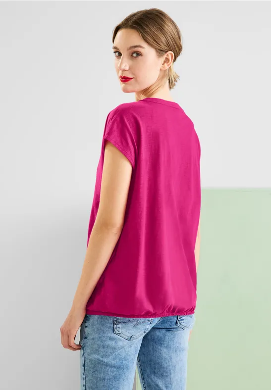 Street One T-Shirt mit Elastiksaum 